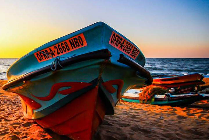 Negombo beach city beautiful boat